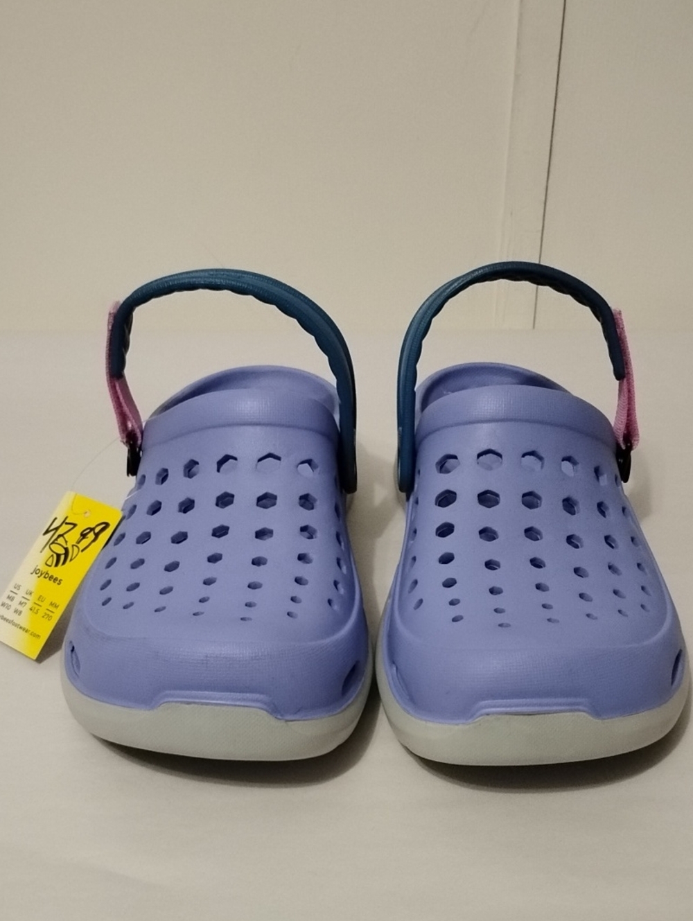 JOYBEES Modern Lavender Clog Sandals with‎ Pink-Blue Strap